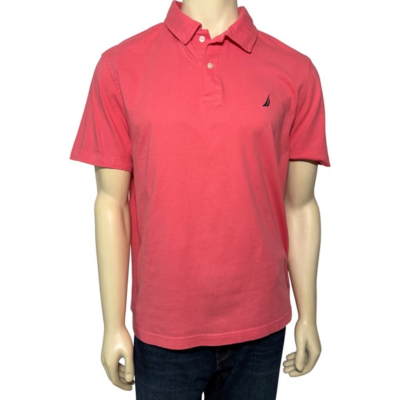 Nautica Other - Nautica Mens XL Coral Pink Short Sleeve Cotton Polo Shirt J-Class Logo